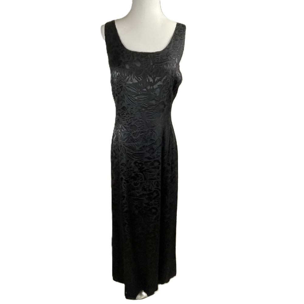 Banana Republic Size 6 Black Jacquard Maxi Dress‎ Sleeveless Formal Evening Gown